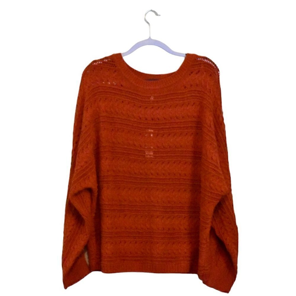 Rebecca Taylor Hand Knit Long Sleeve Oversized Pullover Fall Sweater Size S